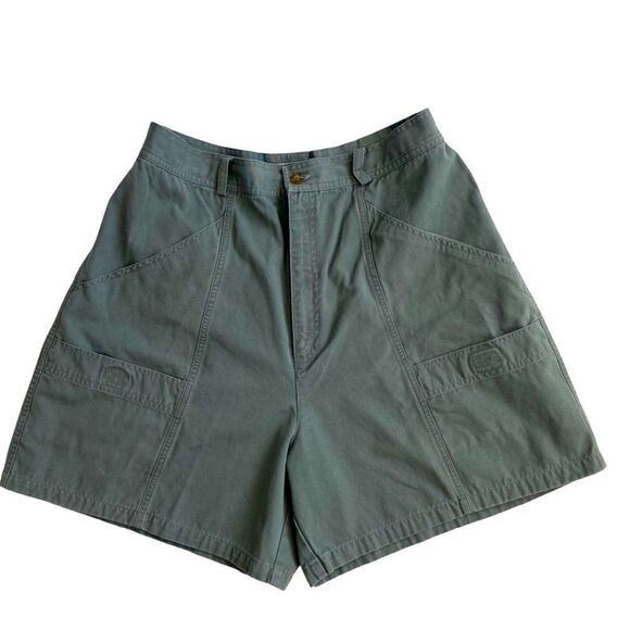 Columbia Sportswear Green 100% Cotton Shorts Pockets Hiking Size16 - Picture 1 of 13